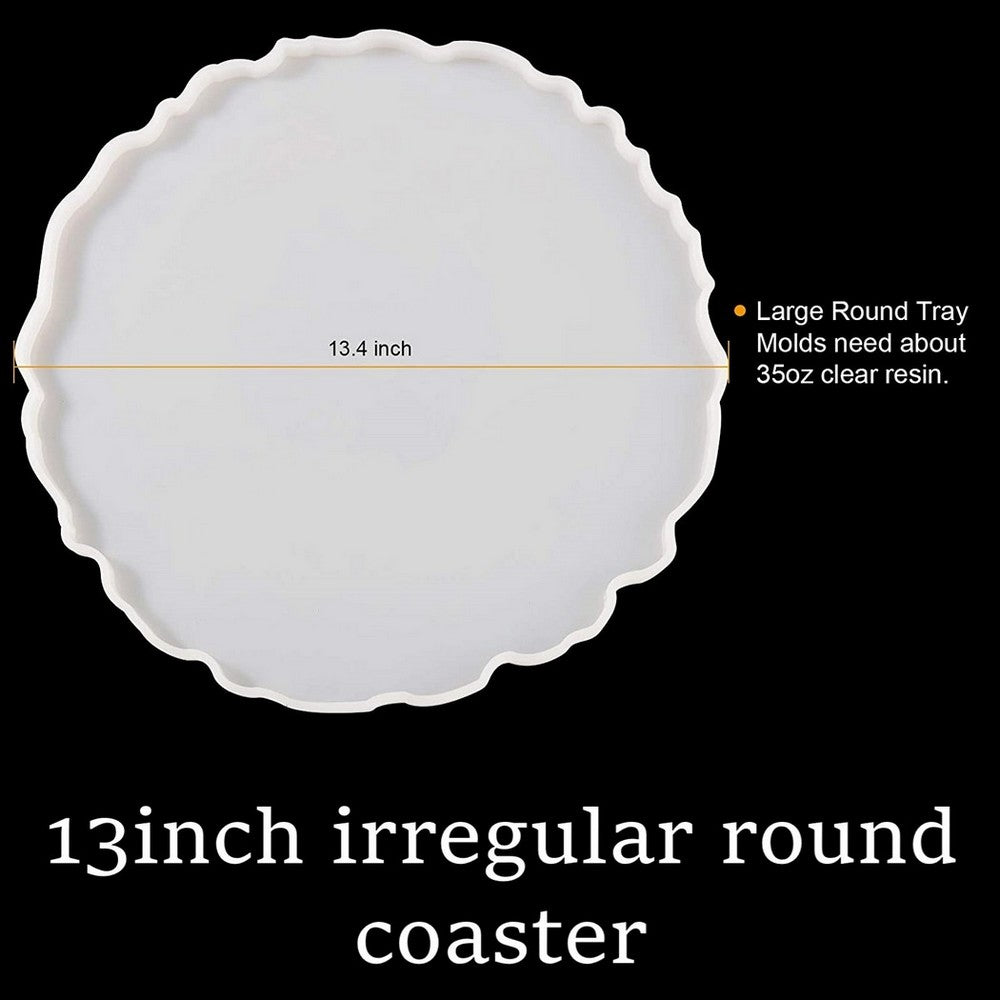 Resin Irregular Coaster Silicone Mold 13 inch | Best for Coaster Trays, Wedding Trays, DIY Crafts, Frames and Clock Making Etc.