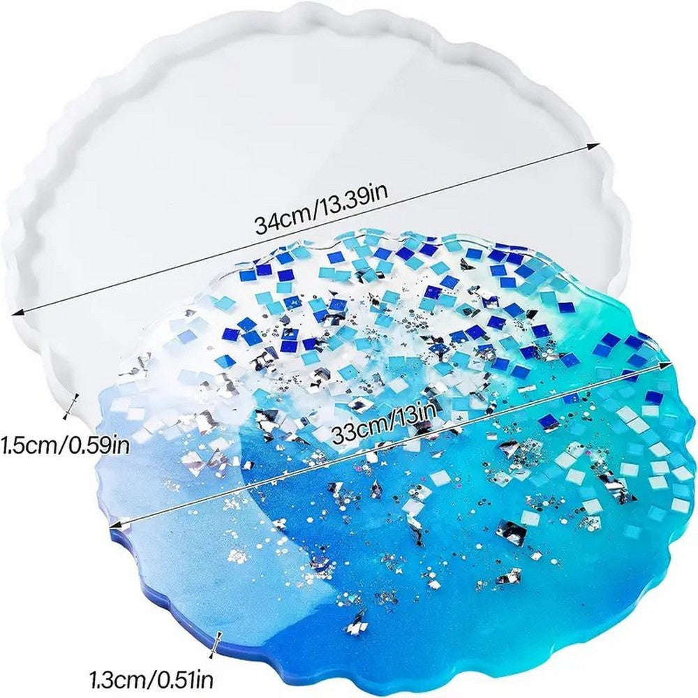 Resin Irregular Coaster Silicone Mold 13 inch | Best for Coaster Trays, Wedding Trays, DIY Crafts, Frames and Clock Making Etc.