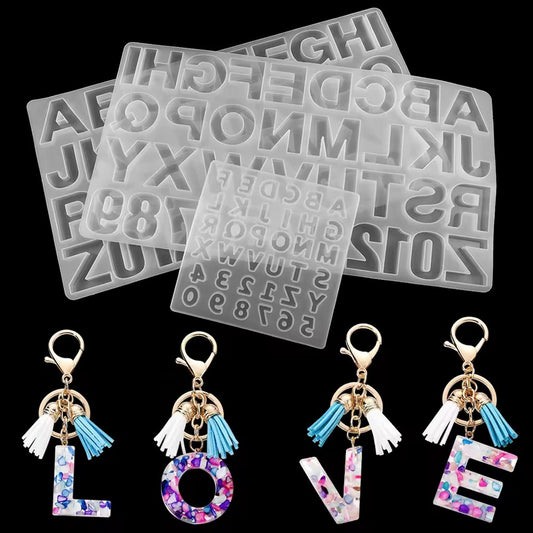 Resin Alphabet Silicone Mold (Front Face) | Letters, Numbers | Best for Pendants, Keychains, DIY Craft